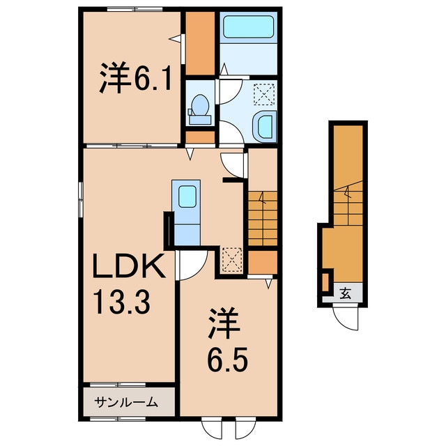 (仮称)会津美里町アパートの物件間取画像