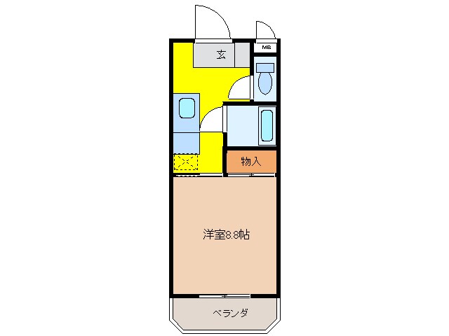 奈良川マンションⅡの物件間取画像