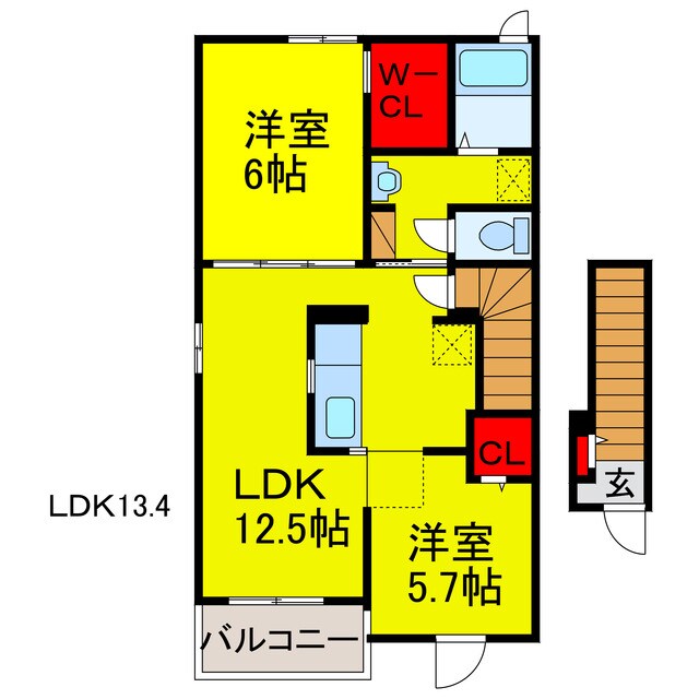 姉ケ崎駅 バス7分  千種中学校入口下車：停歩4分 2階の物件間取画像