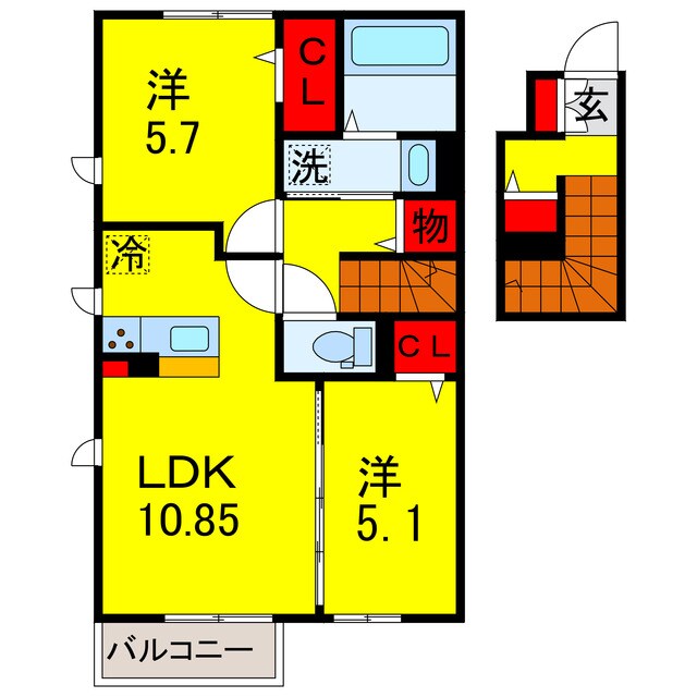 八幡宿駅 徒歩15分 2階の物件間取画像