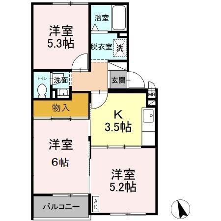 サンハイツ今枝の物件間取画像