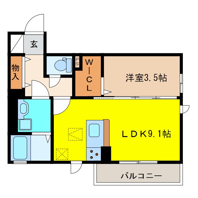 スクエアコートの物件間取画像