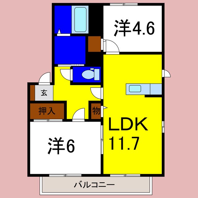 ドミール富永Ｂの物件間取画像