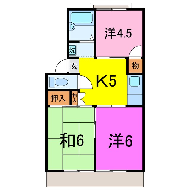 コスモハイツ（熊谷市大原）の物件間取画像