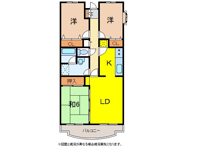 ダイヤモンドマンション2号館（熊谷市中西）の物件間取画像