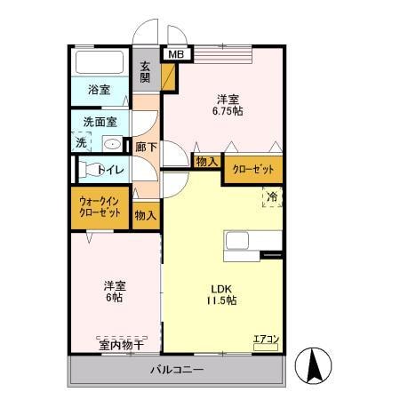 アヴァンタージュⅡ（熊谷市末広）の物件間取画像