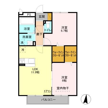 グラン・エスポワールⅠ（熊谷市佐谷田）の物件間取画像