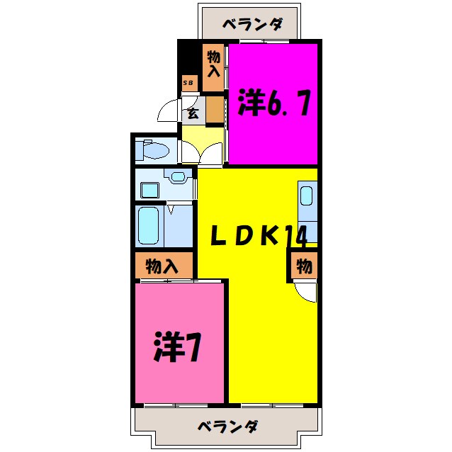 行田ハイツ（行田市宮本）の物件間取画像