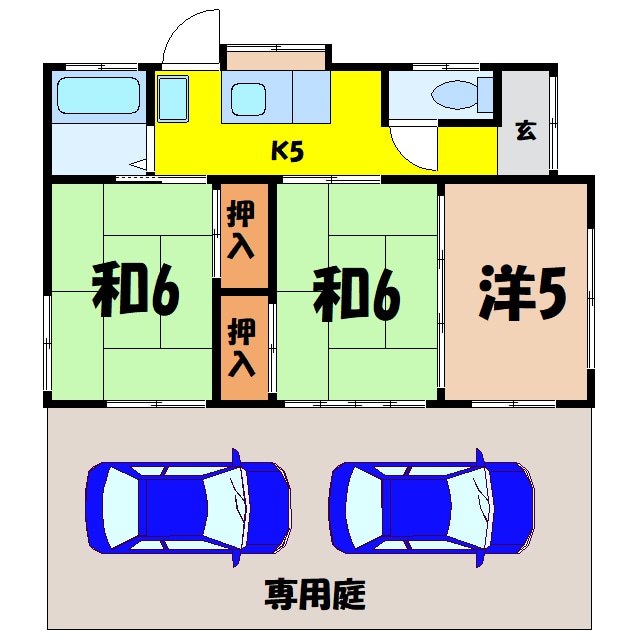 岩間貸家（熊谷市石原）の物件間取画像