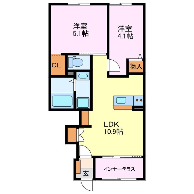 アンバーシャトーⅡの物件間取画像