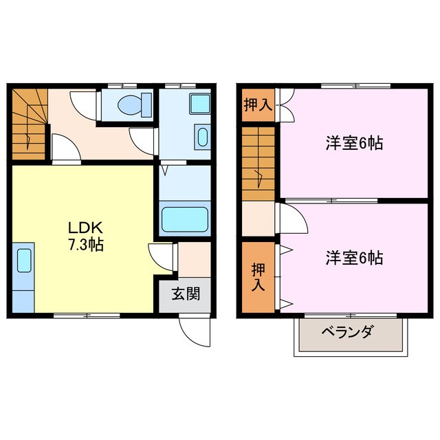 ＤＵＰＬＥＸ国王205Ｂ棟の物件間取画像