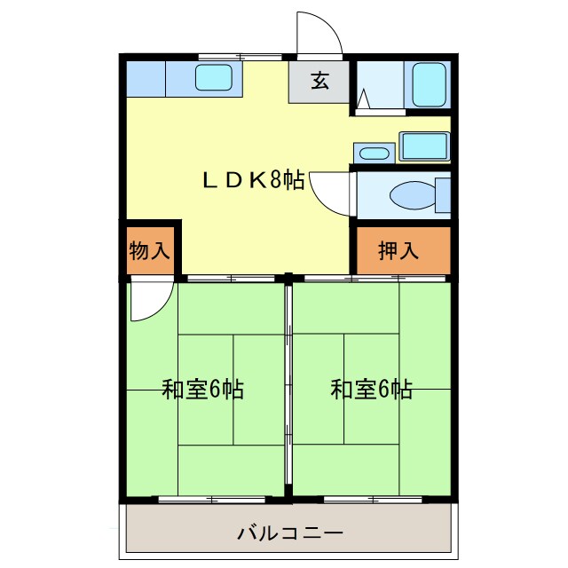 サンハイツ喜代住の物件間取画像