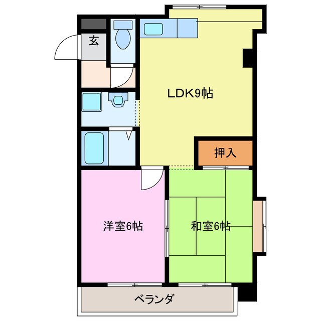 ビワハイツナカネの物件間取画像