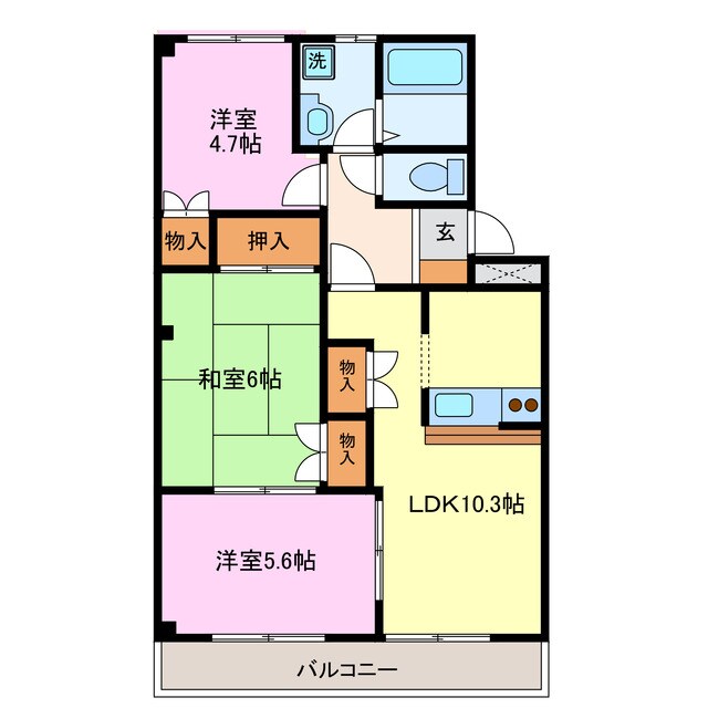 マロンステージＢ棟の物件間取画像