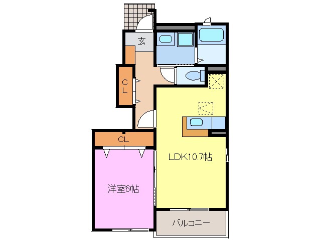 ポンドトロワＡの物件間取画像