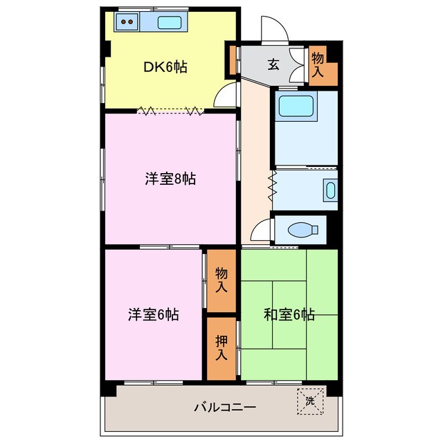 コープ宮後マンションB棟の物件間取画像