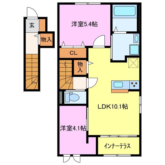 サントル　ヴィラージュ村部　B棟の物件間取画像