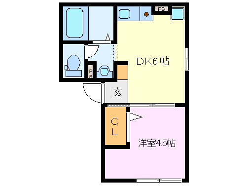 ヤマハハイツ江島本町Ⅱの物件間取画像