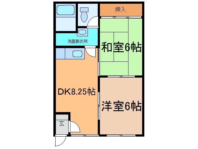 飛田ﾊｲﾂの物件間取画像