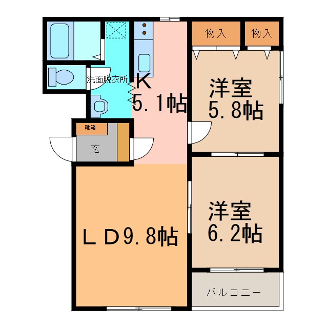 ﾋﾟｭｱﾗｲﾌ宝来　Ⅰ～Ⅲの物件間取画像