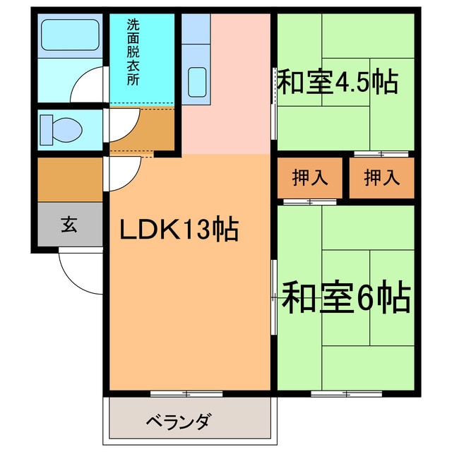 コーポ203の物件間取画像