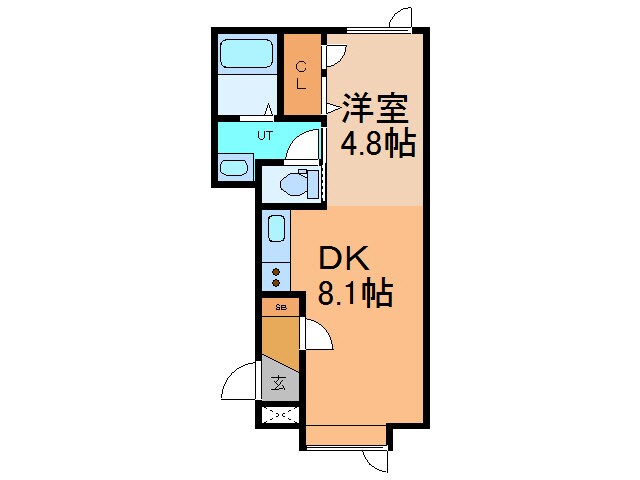 ｺｽﾓﾊｲﾂD棟の物件間取画像