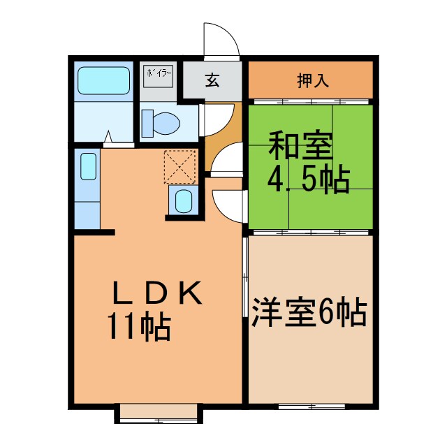 第2ﾊｲﾂ鷹都の物件間取画像