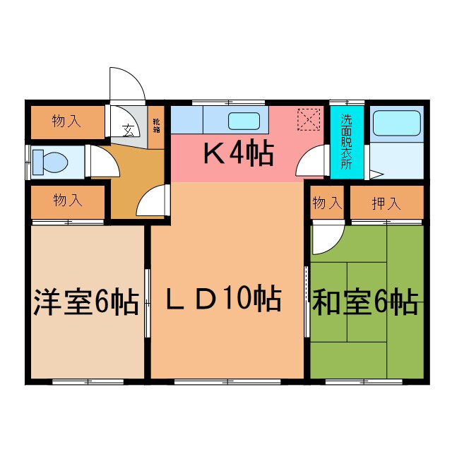 西17北2平屋借家(49-15)の物件間取画像