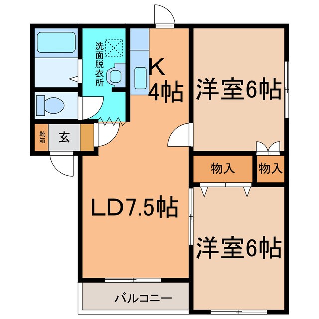 ﾌﾟﾘｵｰﾙ南鈴蘭の物件間取画像