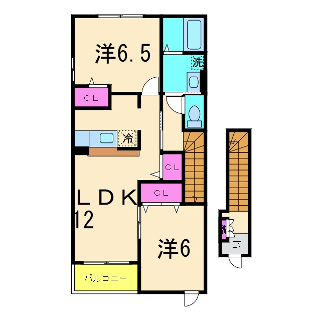 サンライト若松Ⅱの物件間取画像