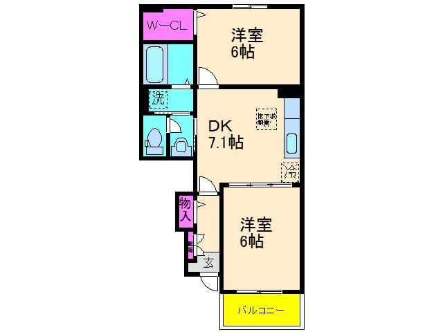 プロムナードＫ-Ⅱの物件間取画像