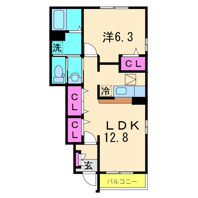 サンライト若松Ⅰの物件間取画像