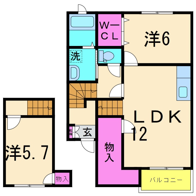 ボンジュールⅡの物件間取画像