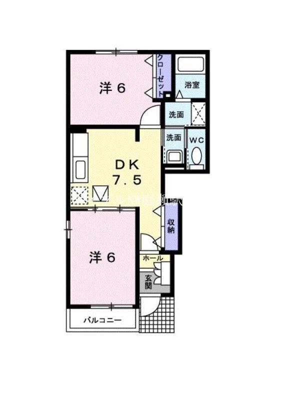 レインボーキャッスル山際ⅡＡの物件間取画像