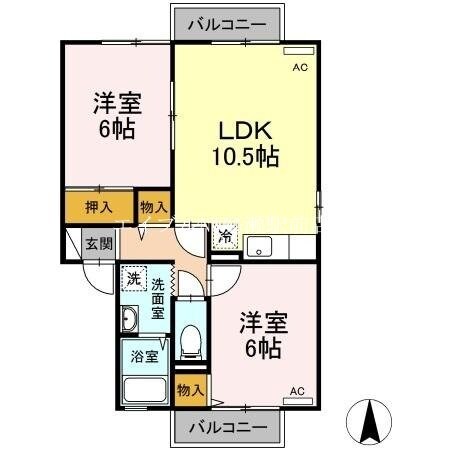 ベルフローラ白石西の物件間取画像