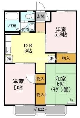 パレーシャル板谷　A棟の物件間取画像