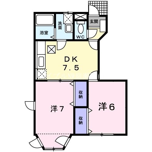 メゾンドソレイユ　Ｂの物件間取画像