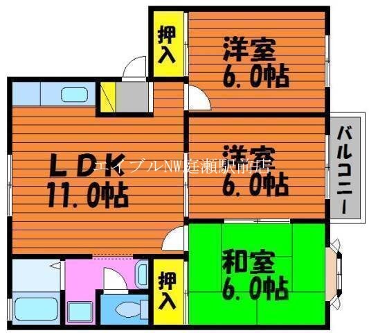 グリーンパーク西辛川Ｂの物件間取画像