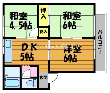 コーポ岸本　B棟の物件間取画像