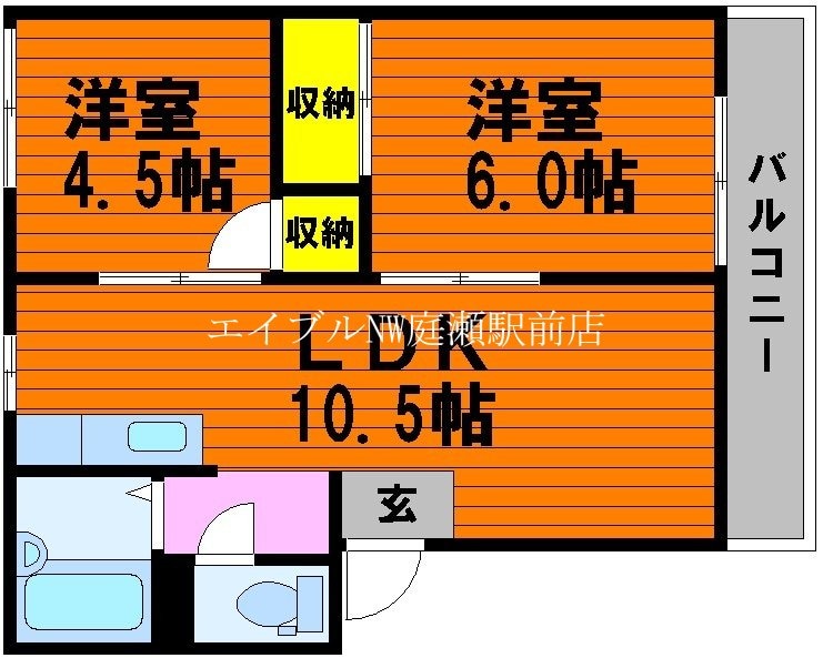 サザンハイツの物件間取画像