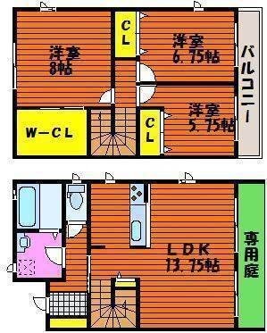 クラウンフィールドＮ　Ｄの物件間取画像