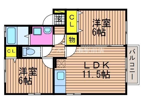 コーポ・アムールの物件間取画像