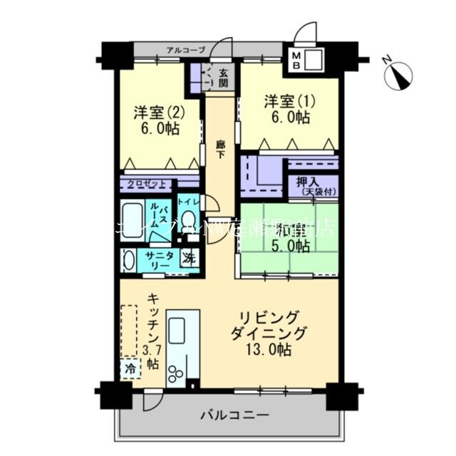 アルファスマート庭瀬駅前の物件間取画像