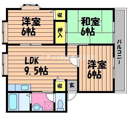 サンガーデン西富井Ａ棟の物件間取画像