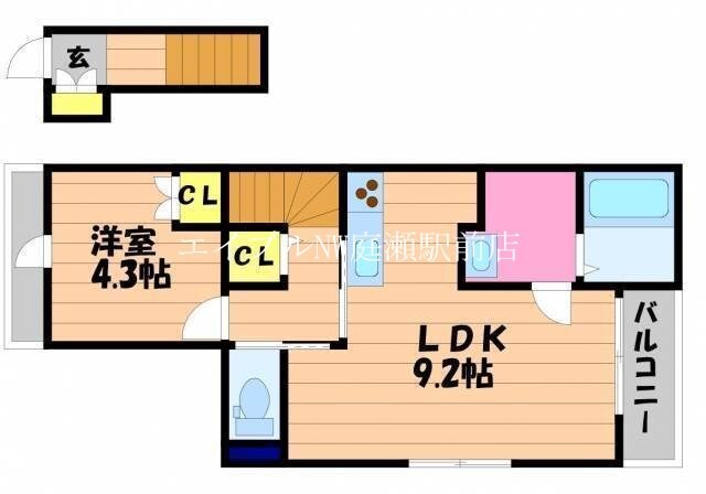 Ｌｏｕｖｒｅ西中新田の物件間取画像