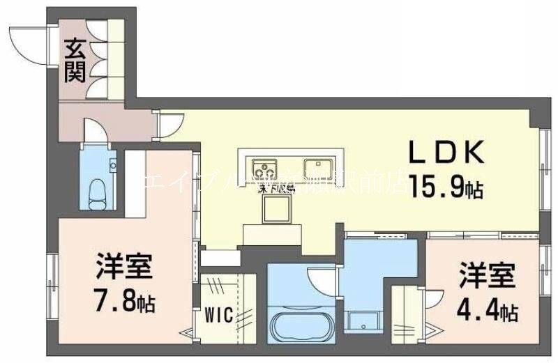 プレミアス学南の物件間取画像