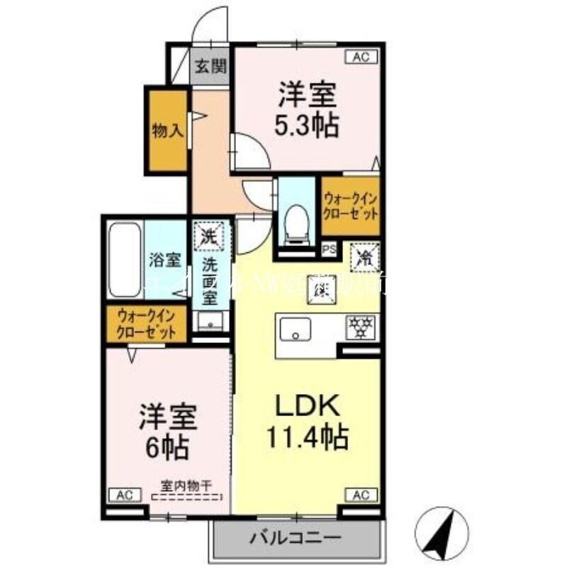 HONEY BEAR B棟の物件間取画像