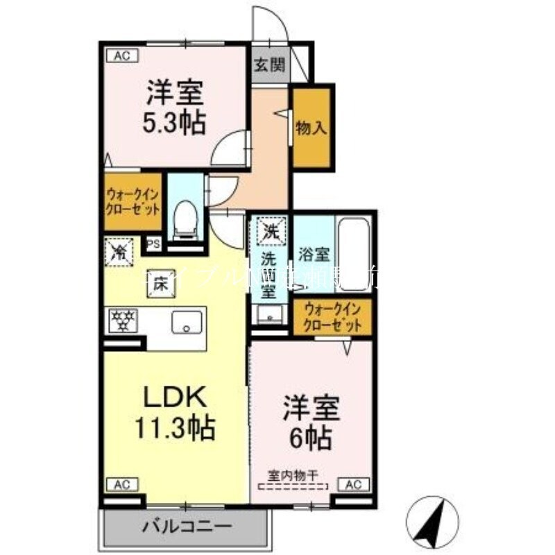 HONEY BEAR B棟の物件間取画像