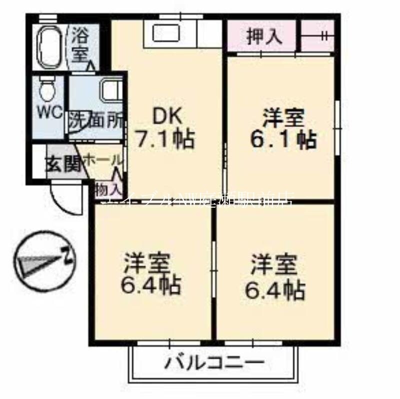 まるハウス　A棟の物件間取画像