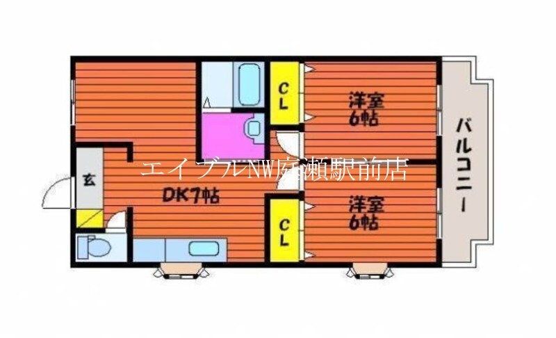 マンション津高の物件間取画像